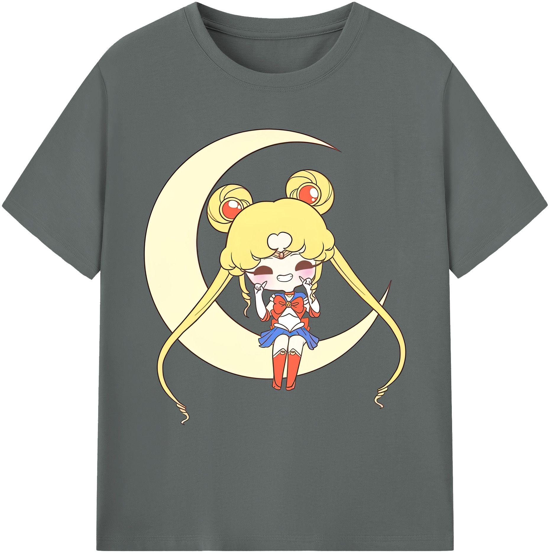 （画像用） 美少女戦士セーラームーン 月野 うさぎ つきの うさぎ Sailor Moon Tsukino Usagi 綿100％ メンズ半袖Tシャツ｜肌触りやわらか＆通気性